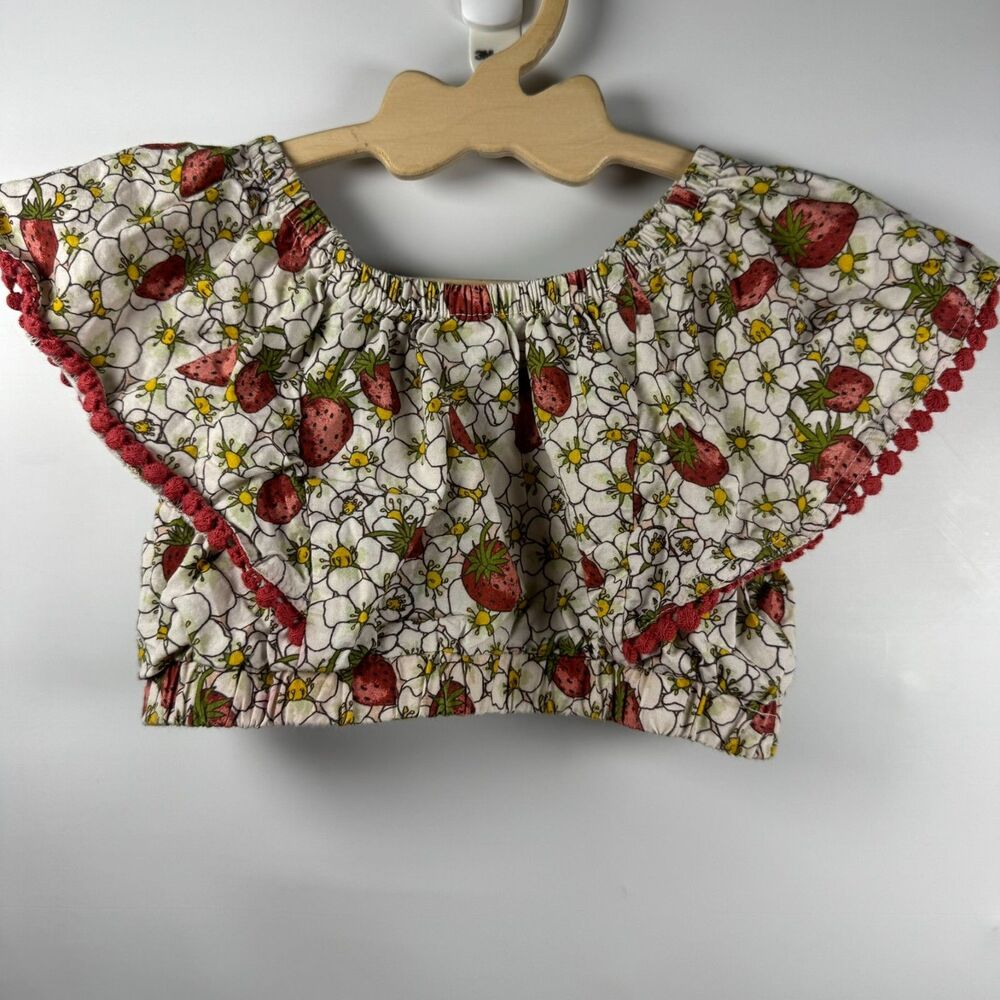 Kate Quinn Girls 2T Strawberry Sun Set Top Shorts Organic Cotton Cottagecore